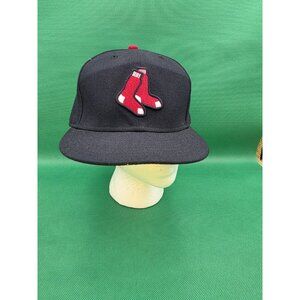 Boston Red Sox Sock Logo Hat MLB Authentic New Era 59FIFTY Fitted Cap Size 7&5/8